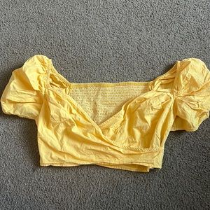Yellow puff sleeve top